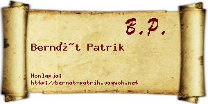 Bernát Patrik névjegykártya