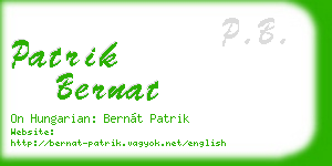 patrik bernat business card